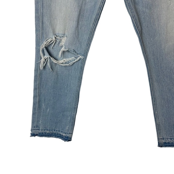 TULAROSA size 27 Hailey Straight Jeans Distressed raw hem light wash - Picture 5 of 9